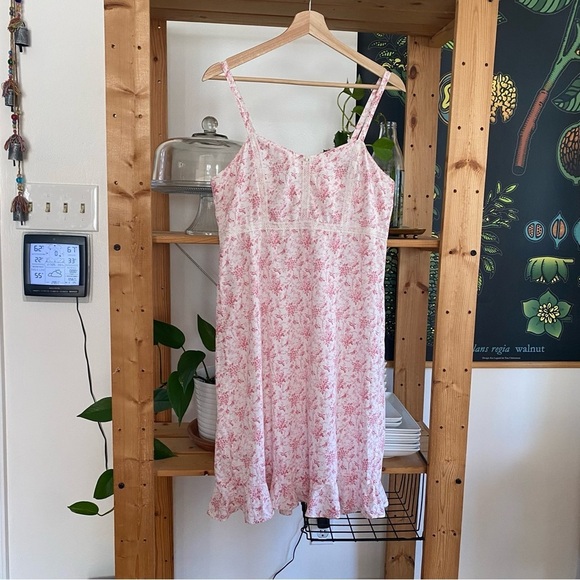 Vintage Laura Ashley Pink Floral Shabby Chic Cottage Core Mini 90’s Dress - Picture 3 of 15